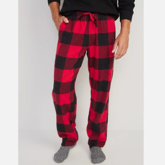 NWT Old Navy Red Buffalo Plaid Flannel Pajama Pants Sleep Men S M L XL XXL - Picture 1 of 4